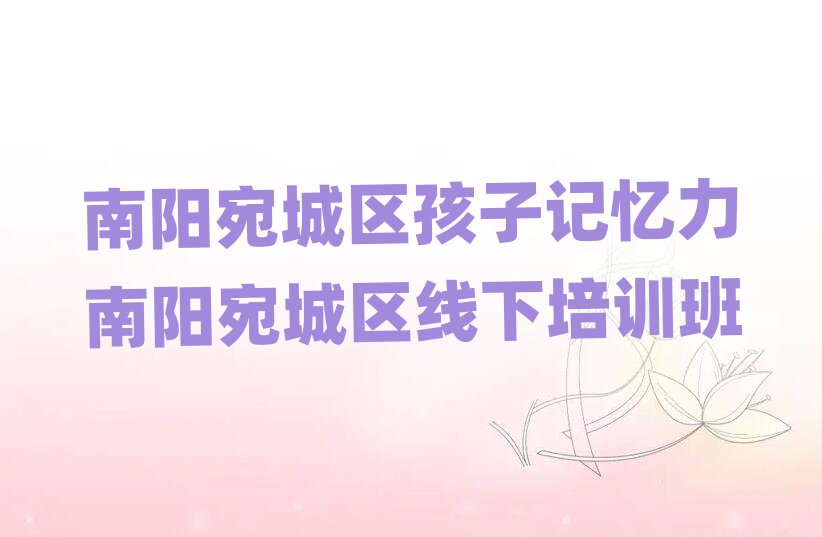 南阳宛城区孩子记忆力南阳宛城区线下培训班
