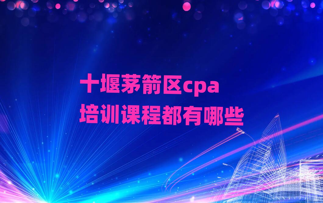 十堰茅箭区cpa培训课程都有哪些