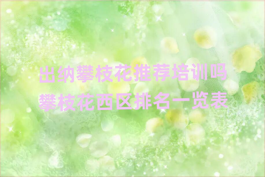 出纳攀枝花推荐培训吗攀枝花西区排名一览表