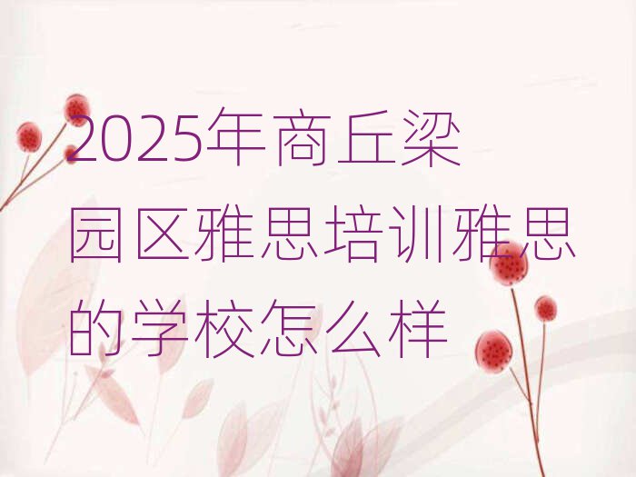 2025年商丘梁园区雅思培训雅思的学校怎么样