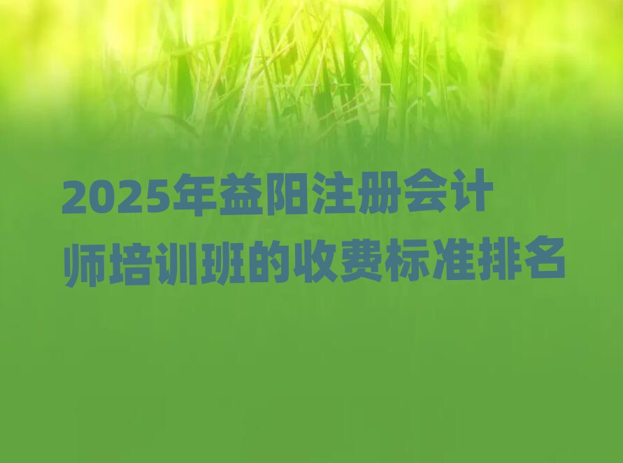 2025年益阳注册会计师培训班的收费标准排名
