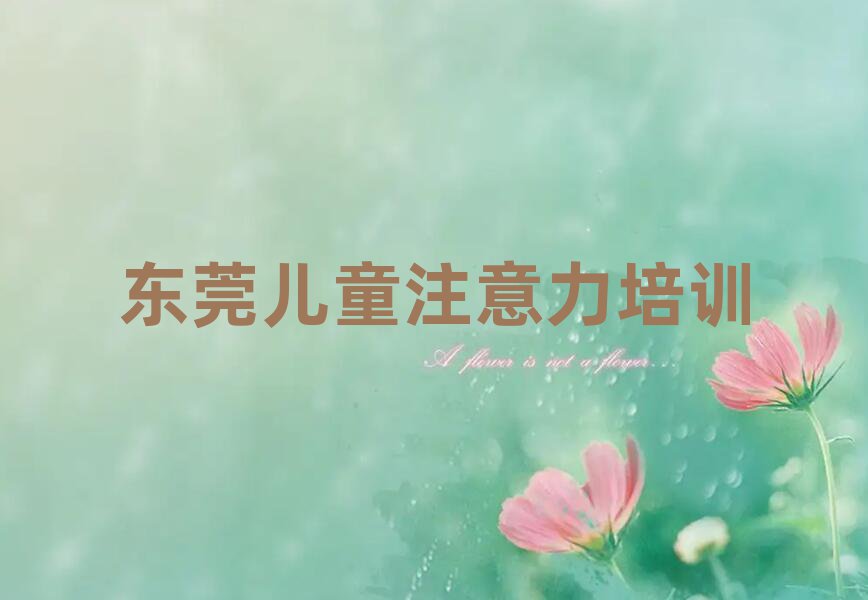 东莞学儿童多动症纠正报什么班名单总览公布一览表