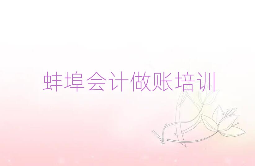 蚌埠禹会区会计做账正规会计做账培训机构推荐
