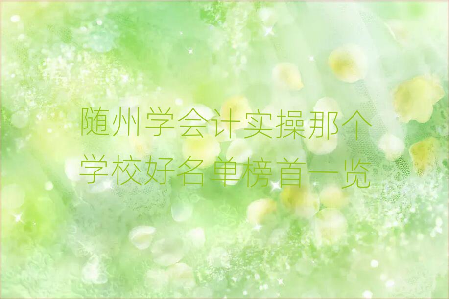 随州学会计实操那个学校好名单榜首一览