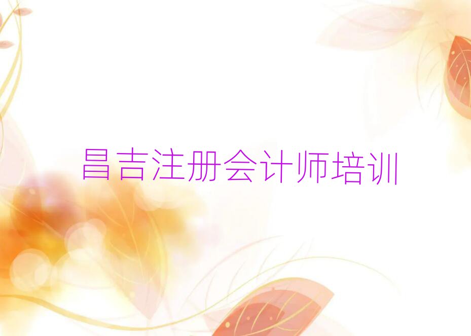 昌吉注册会计师网课培训平台