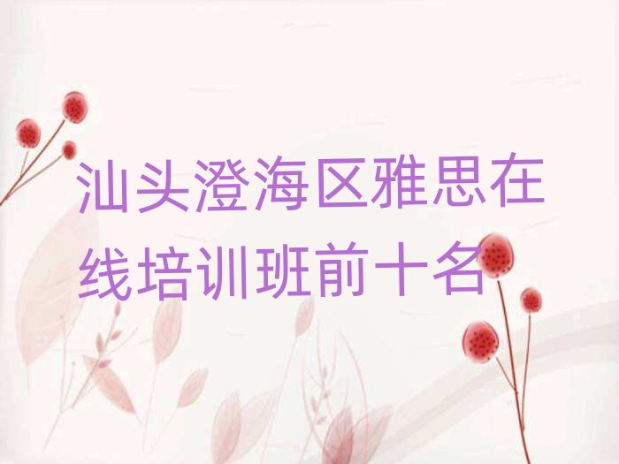 汕头澄海区雅思在线培训班前十名