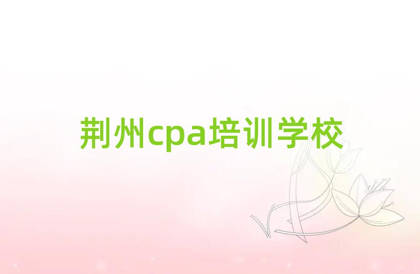 荆州cpa网络培训班十大排名名单公布