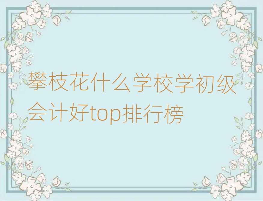 攀枝花什么学校学初级会计好top排行榜
