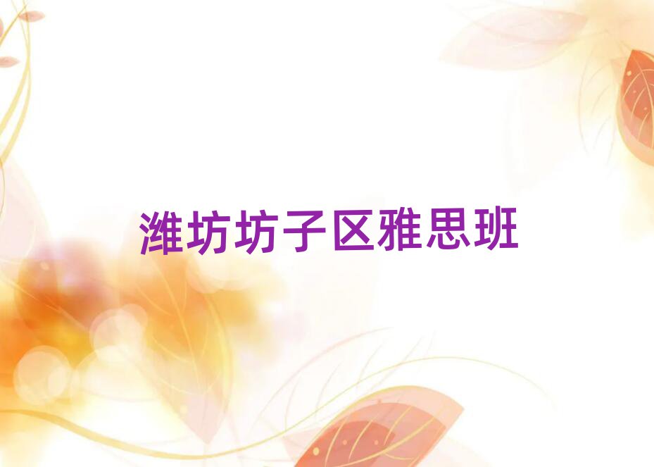 潍坊坊子区雅思班